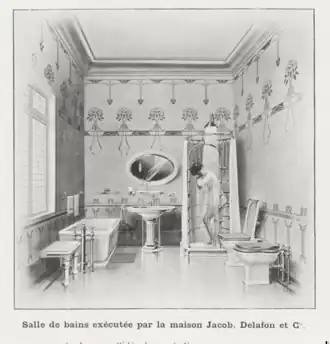Salle de bain exécutée par la maison Jacob Delafon et Cie.