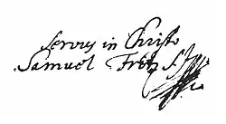 signature de Samuel Fritz
