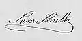 Signature de Samuel Smith