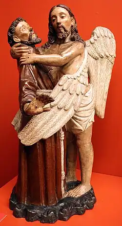 São Francisco recebendo as chagas do Cristo Seráfico (XVIIIe&nbsp;siècle, musée d'Art sacré de São Paulo&nbsp;(pt)).