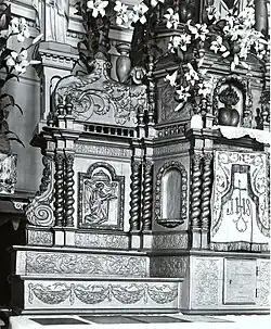 Détail de l'autel de la chapelle (photographié vers 1920).