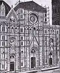Une image de la façade en construction de Santa Maria del Fiore, Florence.
