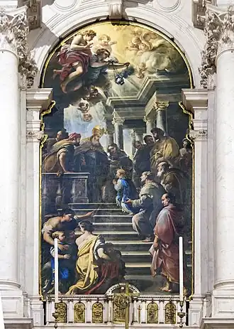 Luca Giordano, Présentation de la Vierge au temple, 1672-1674, basilique Santa Maria della Salute de Venise