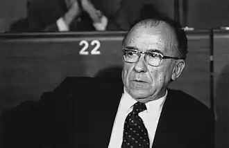 Santiago Carrillo, chef du parti communiste espagnol.