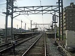 Vue sur les voies et quais.