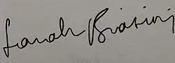 signature de Sarah Biasini