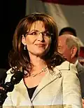 Sarah Palin, gouverneur de l'Alaska, candidate à la vice-présidence.