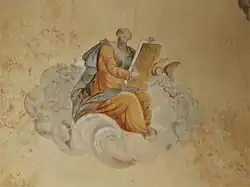 Peinture monumentale représentant saint Matthieu et son ange.