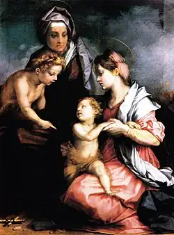 Andrea del Sarto, Sainte Famille Médicis (it), v. 1529. Salle d'Apollon.