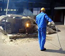 Lance thermique après l'allumage.