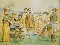 Scène de groupe en Guadeloupe, XIXe&nbsp;siècle.