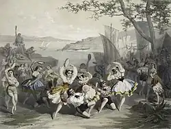 « La tarentelle », scène du ballet de Nicolò Gabrielli, L'Étoile de Messine (1861) à l'Opéra de Paris.