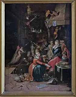 Scène de sorcellerie, tableau ayant servi pour un livre de J. Garinet.