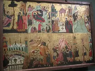 Dimension de chaque scène, 27&nbsp;×&nbsp;19&nbsp;cm (voir la vue d'ensemble).