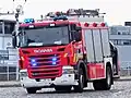 Camion de secours technique sur châssis Scania.