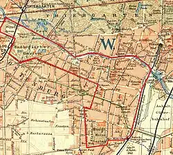 Plan du quartier de Schöneberger Vorstadt en 1897
