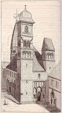 L'église Sainte-Foy de Sélestat au XIXe siècle.