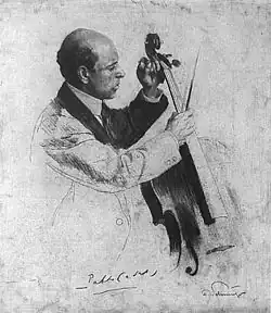 Pablo Casals, gravure, 1914.
