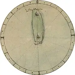 L'église de Ens, sur une carte, vers 1600