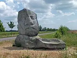 Sitzstein,  sur le circuit supérieur autour du lac de Markkleeberg (2006).