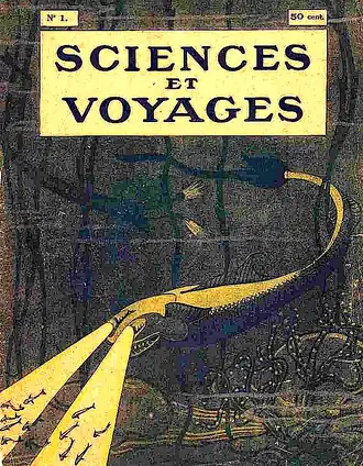 couverture de Sciences et Voyages no 1 représentant un sous-marin aux allures de poisson