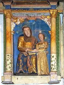 Statue de sainte Anne apprenant à lire à la Vierge