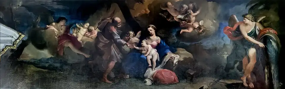 Le repos de la Sainte Famille en Egypte par Antonio Balestra