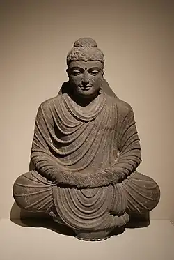 Bouddha assis en méditation (IIIe&nbsp;siècle - période Kushan)