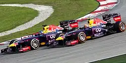 Photo de Vettel et Webber en Malaisie en 2013
