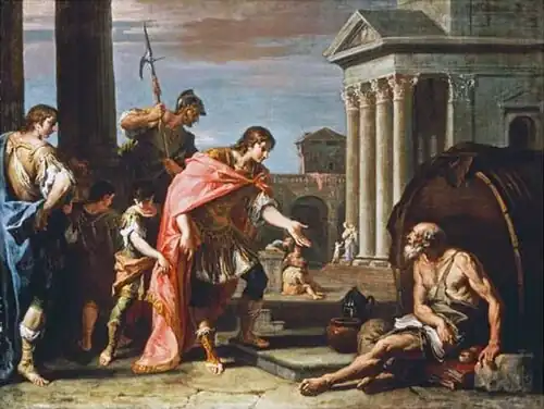 Alexandre et Diogène, Sebastiano Ricci, v.&nbsp; 1700.