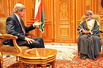 Entretien avec le secrétaire d'État des États-Unis John Kerry (Mascate, 2013).