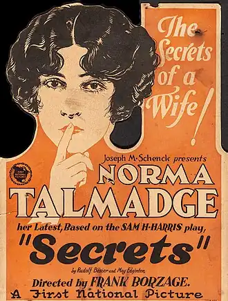 Description de l'image Secrets (First National, 1924) Window Card (cropped).jpg.