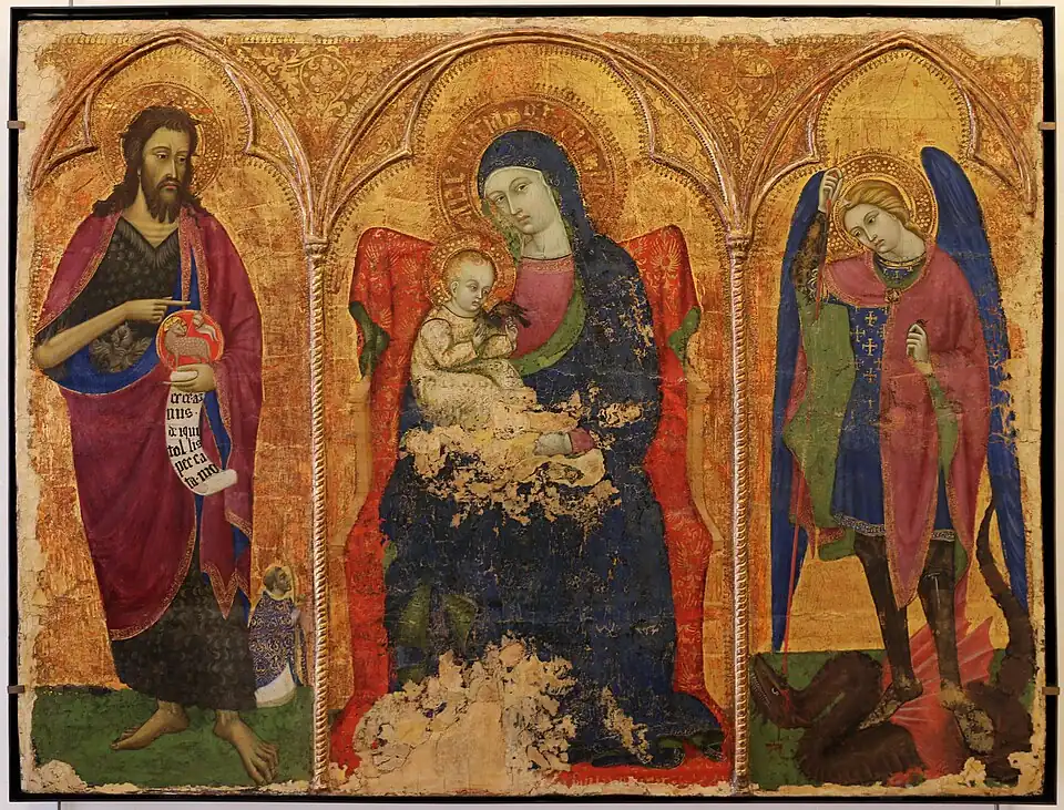 La Vierge et l'Enfant entre saint Jean Baptiste et saint Michel,musée du Petit Palais d'Avignon.