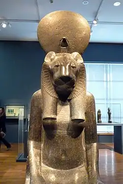 Sekhmet lors de l'exposition Servir les dieux d'Égypte au musée de Grenoble.