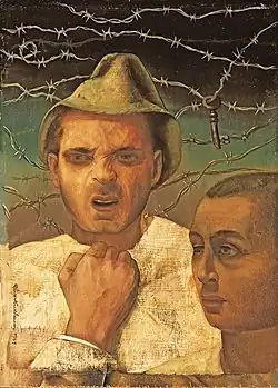 Autoportrait avec Key, Camp de concentration de Saint-Cyprien, France, 1940.