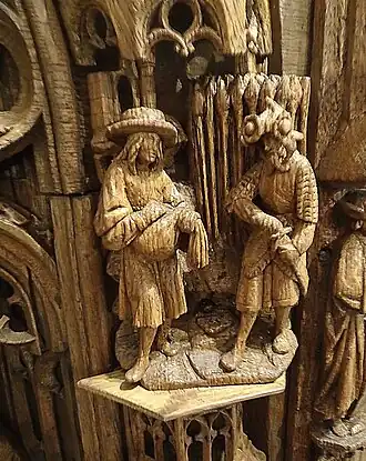 Selon un évangile apocryphe, alors qu'un soldat interrogeait un semeur, le blé a grandi miraculeusement pour cacher la sainte Famille.