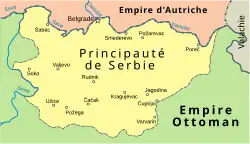 Carte de la Serbie.