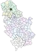 Localisation de la municipalité de Žabalj en Serbie
