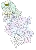 Localisation de la municipalité de Bačka Topola en Serbie