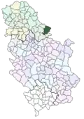 Localisation de la municipalité de Vršac en Serbie