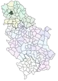 Localisation de la municipalité de Vrbas en Serbie