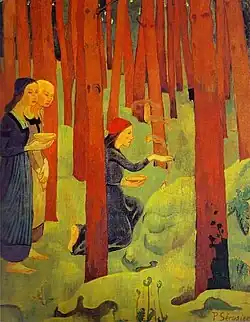 L'Incantation ou Le Bois sacré (1914), huile sur toile (72&nbsp;×&nbsp;91,5&nbsp;cm), musée des Beaux-Arts de Quimper.