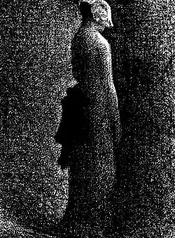 Le Nœud noir. Georges Seurat 1882. Pierre noire sur carton. 31,8&nbsp;×&nbsp;25&nbsp;cm. Musée d'Orsay, Paris.