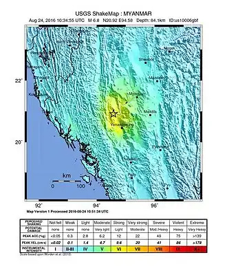 Image illustrative de l’article Séisme d'août 2016 en Birmanie