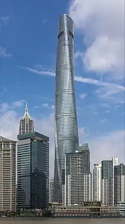 La Tour Shanghai, 3e plus grand gratte-ciel du monde, culminant à 632 m et à Shanghai.
