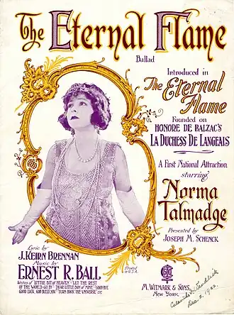 Description de l'image Sheet music cover - THE ETERNAL FLAME - BALLAD (1922).jpg.