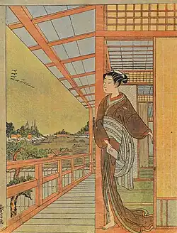 Fille sur une véranda, 1770.