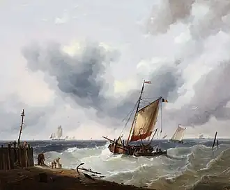 Bateaux près du port (1835), Collection allemande.