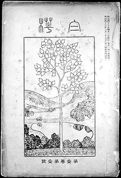 Couverture d'une revue, illustrée d'une gravure montrant un arbre stylisé.
