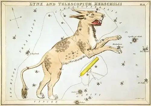 Carte no 8 : Le Lynx et le Télescope de Herschel